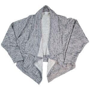 NY & Co Heather Gray French Terry Cocoon Open Cardigan Size L
